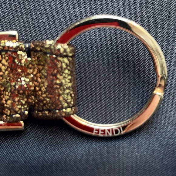 Auth Fendi Gold Metallic Micro Zucchino key charm - Picture 5 of 14